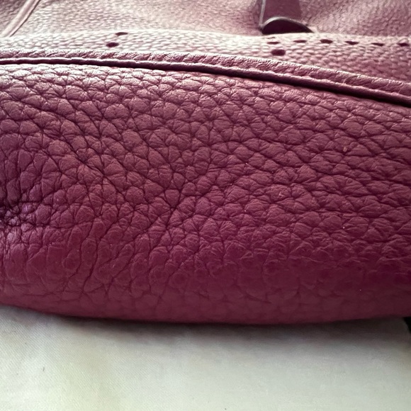 Plum leather Hermes Clemence Evelyne III - Picture 10 of 14